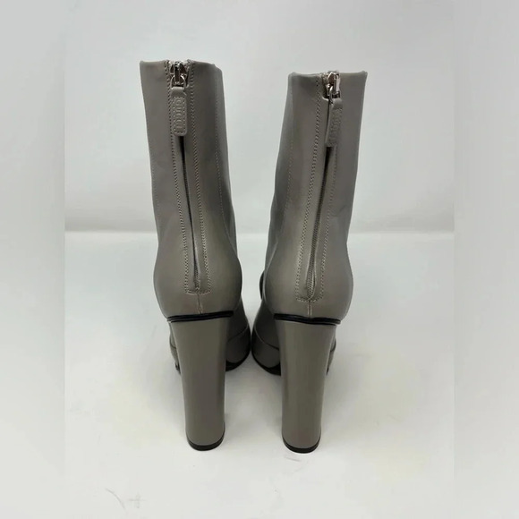 Gucci Leather Twiggy Horse-bit mid calf Boot high heel storm Grey size 37.5 - Picture 6 of 12